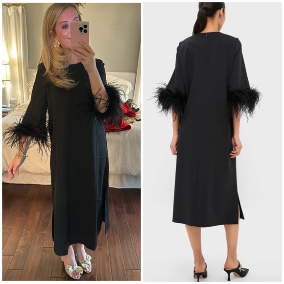 NWT TUCKERNUCK Black Feather Jamie Dress SZ XS - Picture 10 of 10